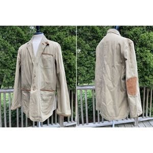 Size 44 ORVIS Zambezi Safari Leather Trim Cotton Field Barn Jacket